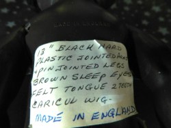 black pedigree doll 13 label